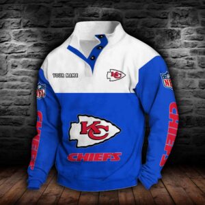 Kansas City Chiefs Double Breasted Stand Collar Hoodie