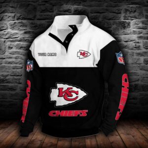 Kansas City Chiefs Double Breasted Stand Collar Hoodie