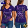 Kansas City Chiefs NFL Alzheimer’s Awareness Month V neck T Shirt, NFL Fan V Neck Shirt