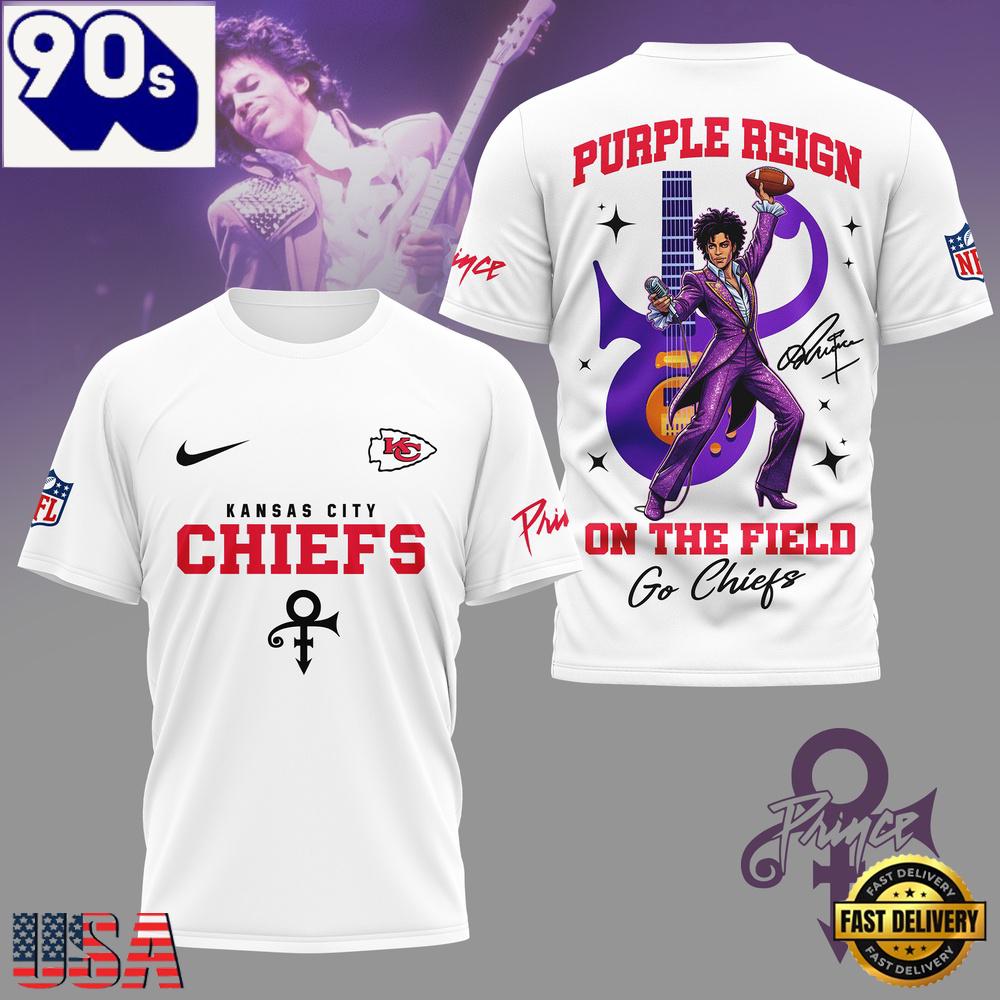 Kansas City Chiefs NFL Prince Purple Reign Football All Over Print T-Shirt Kansas City Chiefs NFL Prince Purple Reign Football All Over Print T-Shirt