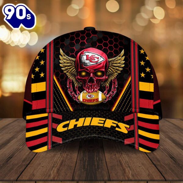 Kansas City Chiefs NFL Skull Wings Team Sport Classic Caps
