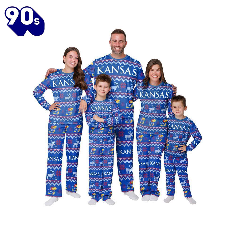 NCAA Family Pajama Sets Kansas Jayhawks NCAA Patterns Essentials Christmas Holiday Family Matching Pajama Sets NCAA Family Pajama Sets Kansas Jayhawks NCAA Patterns Essentials Christmas Holiday Family Matching Pajama Sets
