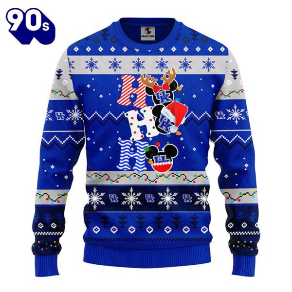 Kentucky Wildcats Hohoho Mickey Christmas Ugly Sweater  Gift Christmas