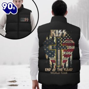 Kiss Band 2D End Of The Road Sleeveless Jacket – Music Sleeveless Down Jacket