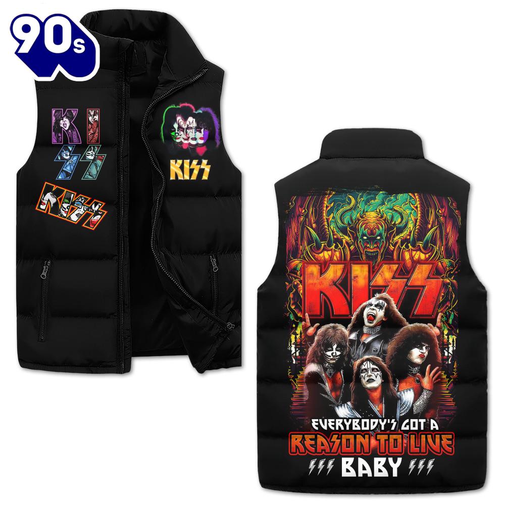 Kiss Band 2D Sleeveless Jacket - Music Sleeveless Down Jacket Kiss Band 2D Sleeveless Jacket - Music Sleeveless Down Jacket