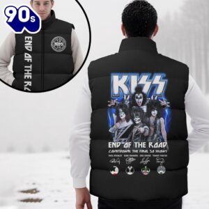 Kiss Band Blue 2D Sleeveless Jacket – Music Sleeveless Down Jacket