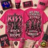 Kiss Band No One Fights Alone Rock For Hope Breast Cancer Awareness T Shirt , Viral 3D Music Tee