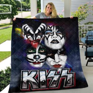 Kiss Band Quilt Blanket So Hot Gift Mom