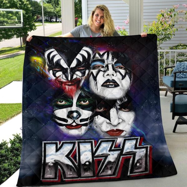 Kiss Band Quilt Blanket So Hot Gift Mom