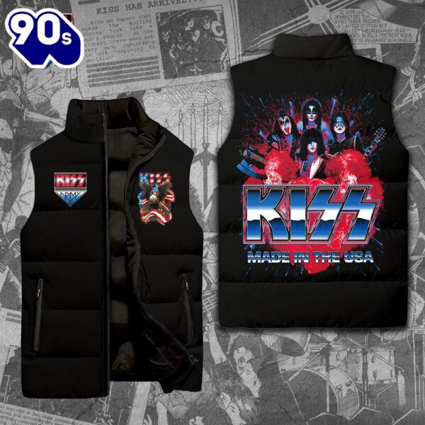 Kiss Band Rock Band 2D Sleeveless Jacket – Music Sleeveless Down Jacket