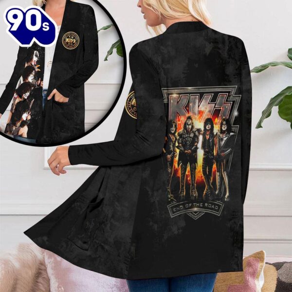 Kiss Band Women’s Patch Pocket Cardigan For Fans