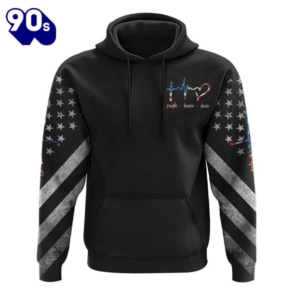 Kneel For The Cross Eagle Flag Watercolor 3D Hoodie