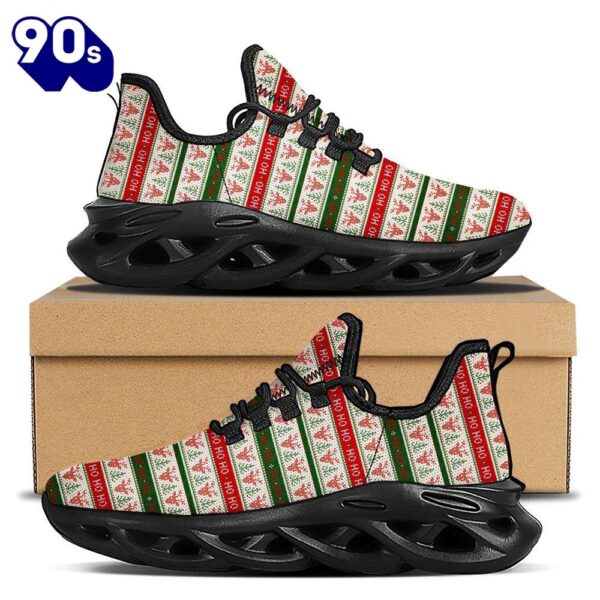 Knitted Christmas Print Pattern Black Max Soul Shoes