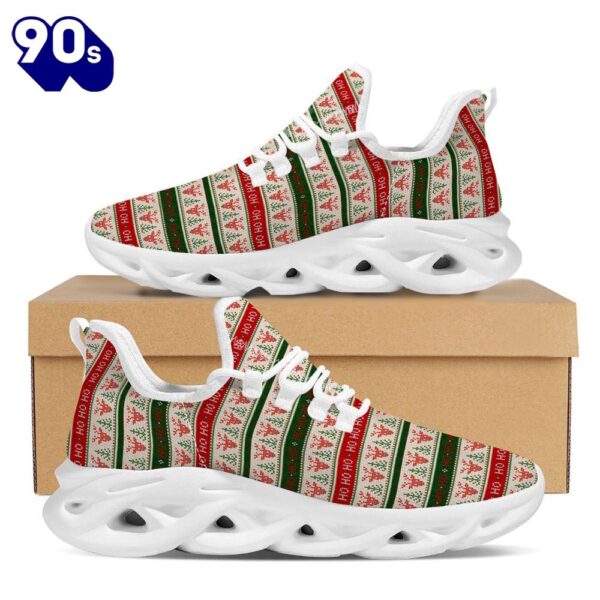 Knitted Christmas Print Pattern White Max Soul Shoes