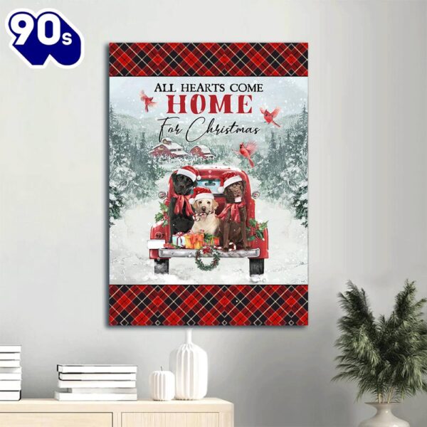 Labrador Cardinal Christmas Christian All Hearts Come Home For Christmas Canvas Wall Art