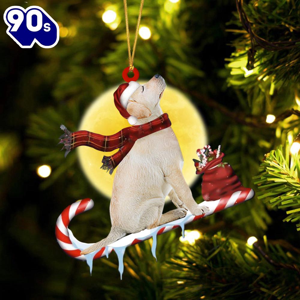Labrador-Retriever On The Candy Cane Christmas Ornament, Gift For Christmas Labrador-Retriever On The Candy Cane Christmas Ornament, Gift For Christmas