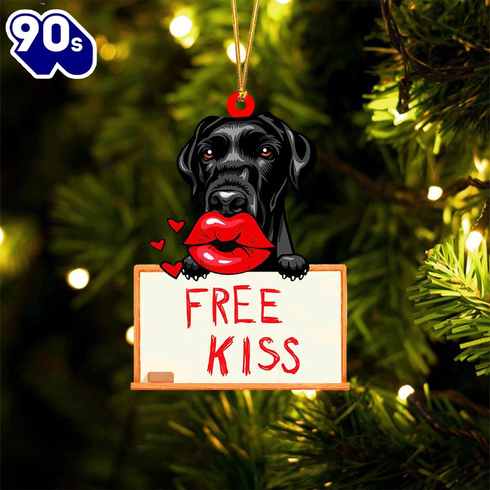 Labrador-Retriever2 Free Kiss Christmas Ornament, Gift For Christmas Labrador-Retriever2 Free Kiss Christmas Ornament, Gift For Christmas
