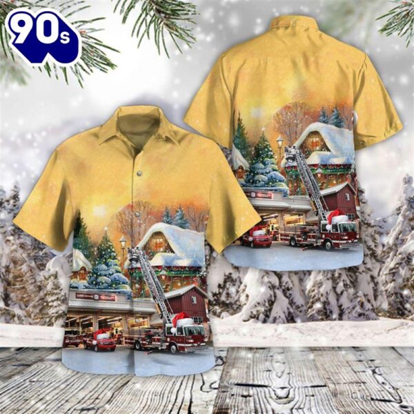 Lake George, New York, Lake George Volunteer Fire Department Christmas Hawaiian Shirt