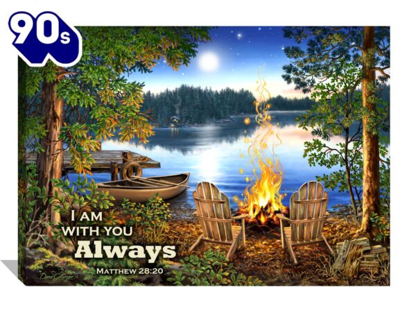 Lakeside With Scripture Canvas Wall Art