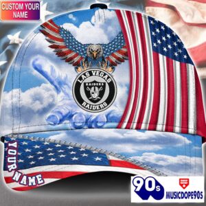 Las Vegas Raiders Cap Pride US 4th Of July Cap Veterans Cap Custom Name