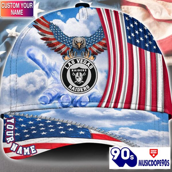 Las Vegas Raiders Cap Pride US 4th Of July Cap Veterans Cap Custom Name