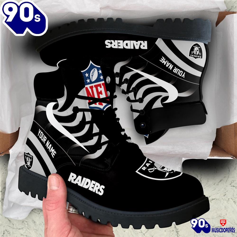 Las Vegas Raiders Custom Boots Shoes Idea Gift For Fan Las Vegas Raiders Custom Boots Shoes Idea Gift For Fan