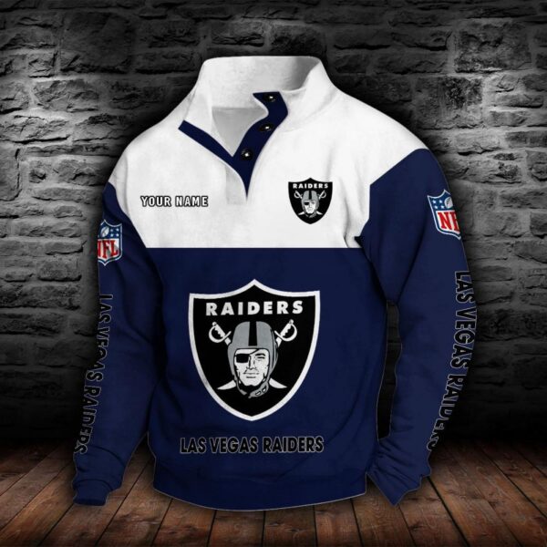 Las Vegas Raiders Double Breasted Stand Collar Hoodie