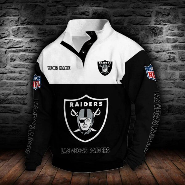 Las Vegas Raiders Double Breasted Stand Collar Hoodie