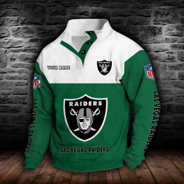 Las Vegas Raiders Double Breasted Stand Collar Hoodie