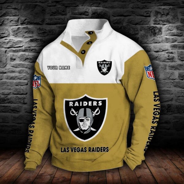 Las Vegas Raiders Double Breasted Stand Collar Hoodie