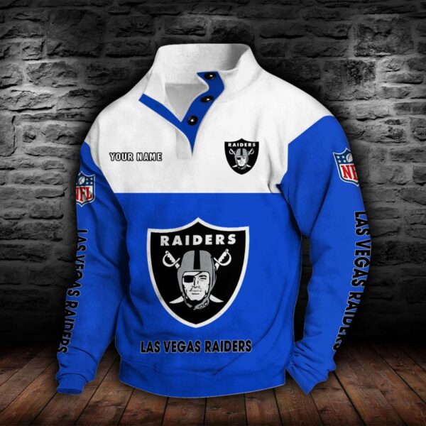 Las Vegas Raiders Double Breasted Stand Collar Hoodie