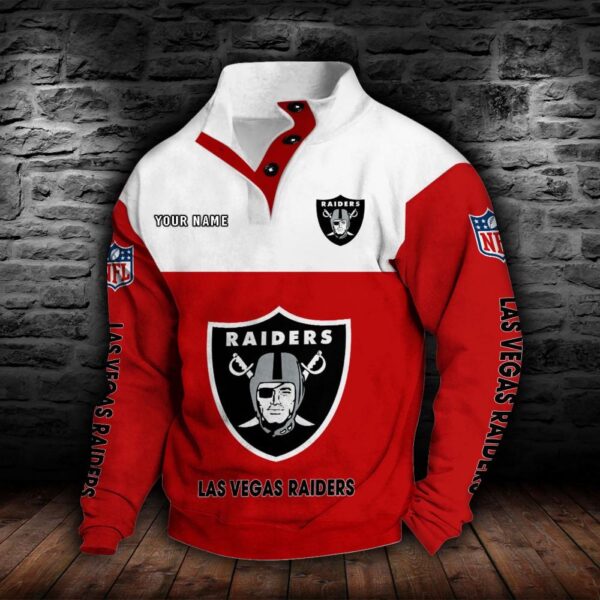Las Vegas Raiders Double Breasted Stand Collar Hoodie