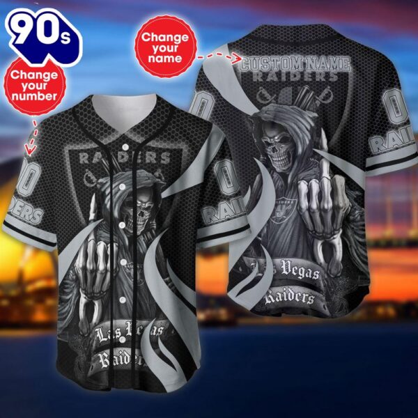 Las Vegas Raiders Halloween Cusom Name And Number Baseball Jersey