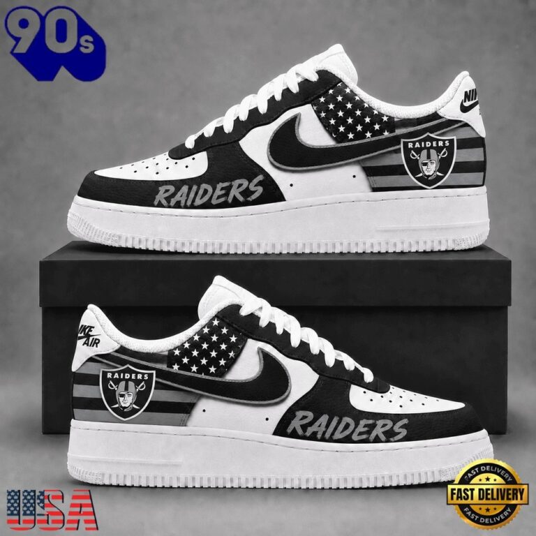 Las Vegas Raiders NFL American Flag Football Team Limited Air Force 1 ...