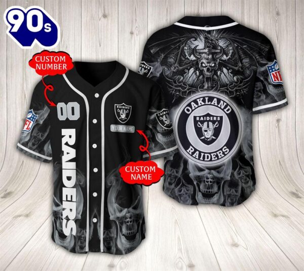 Las Vegas Raiders NFL Baseball Jersey Custom Name And Number