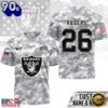 Las Vegas Raiders NFL Salute to Service Custom Name & Number Camo 3D Shirt, NFL Trending Shirt
