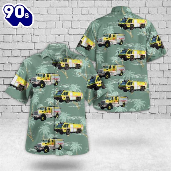 Lee County Florida Southwest Florida International Airport Fire Department Christmas Hawaiian Shirt
