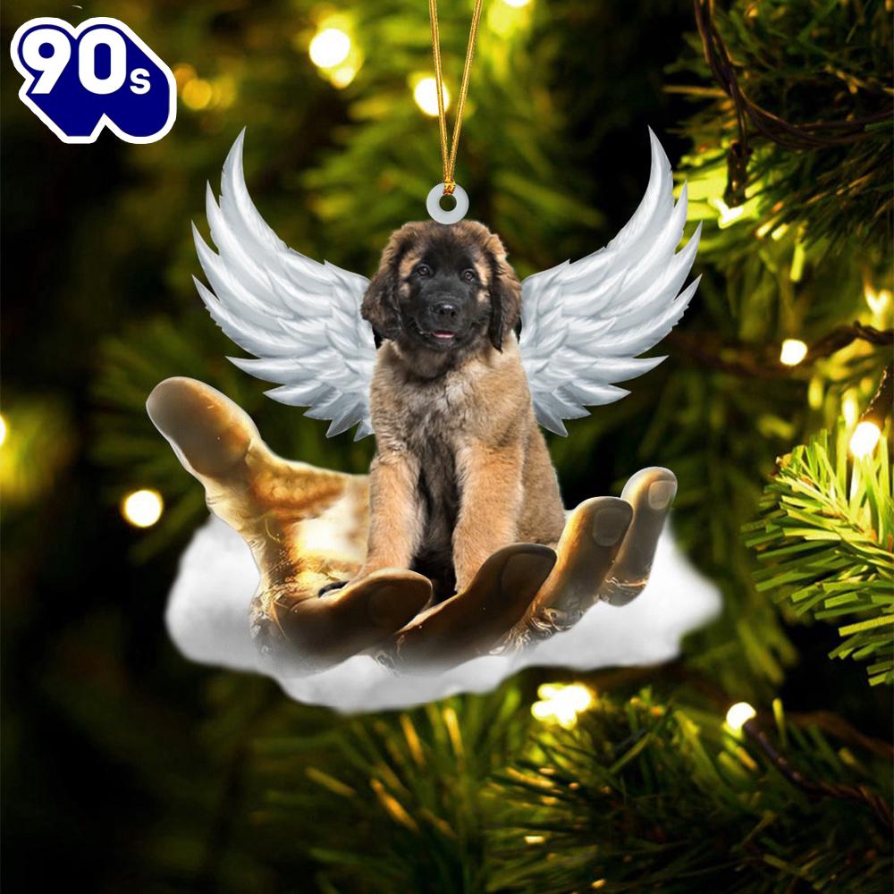 Leonberger On The Hands Of Jesus Ornament, Gift For Christmas Leonberger On The Hands Of Jesus Ornament, Gift For Christmas