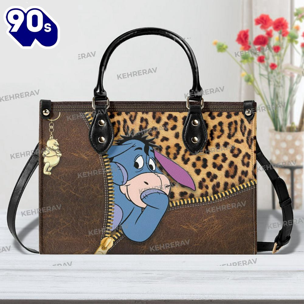 Leopard Winnie The Pooh Eeyore Leather Handbag Leopard Winnie The Pooh Eeyore Leather Handbag