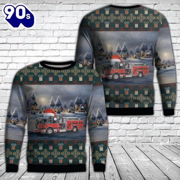 Lethbridge, Alberta, Canada, Lethbridge Fire Department Christmas Aop Ugly Sweater