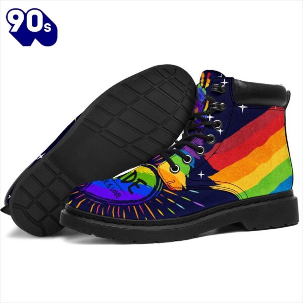 LGBT Pride Leather Boots Timbs Custom Shoes Gift Idea