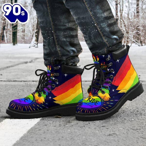 LGBT Pride Leather Boots Timbs Custom Shoes Gift Idea