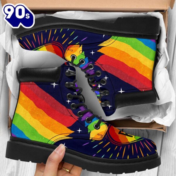 LGBT Pride Leather Boots Timbs Custom Shoes Gift Idea