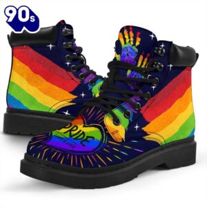 LGBT Pride Leather Boots Timbs Custom Shoes Gift Idea