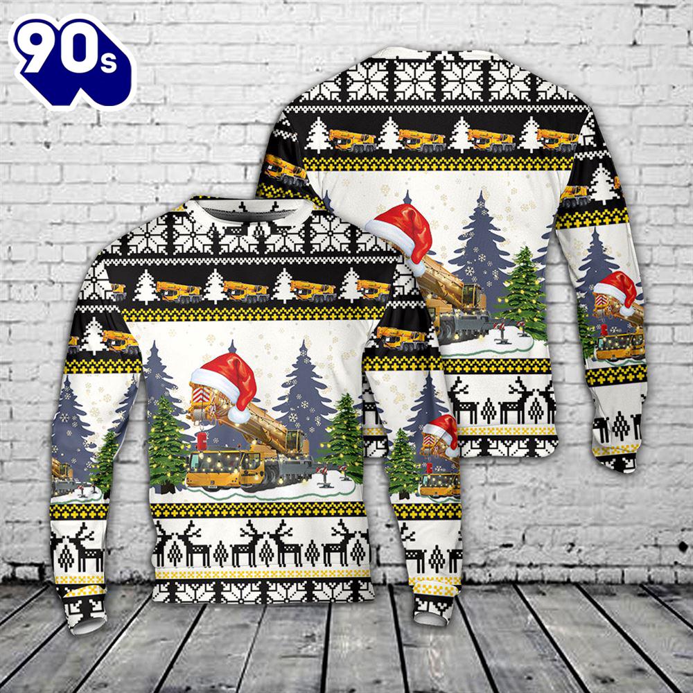 Liebherr Telescopic Mobile Cranes Crane Operator Christmas Aop Sweater Liebherr Telescopic Mobile Cranes Crane Operator Christmas Aop Sweater