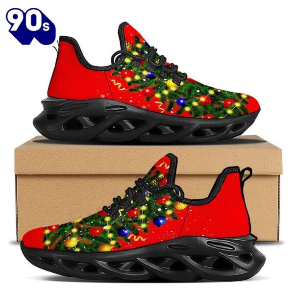 Lights Christmas Tree Print Black Max Soul Shoes