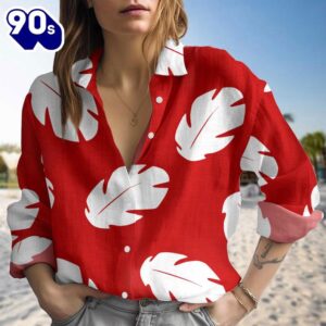 Lilo Blouse Shirt, Disney Floral Women Shirt, Lilo And Stitch Long Sleeve Shirt