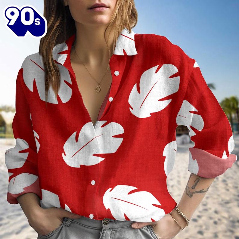 Lilo Blouse Shirt, Disney Floral Women Shirt, Lilo And Stitch Long Sleeve Shirt Lilo Blouse Shirt, Disney Floral Women Shirt, Lilo And Stitch Long Sleeve Shirt