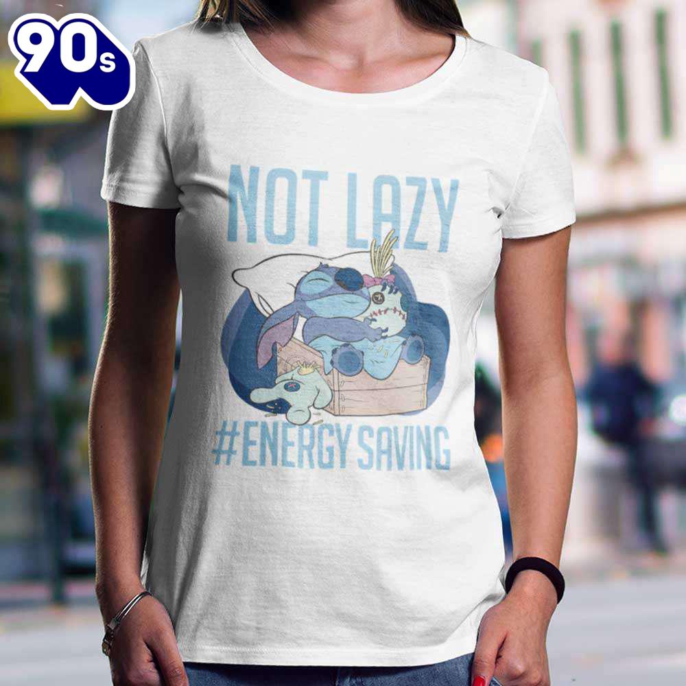 Lilo & Stitch Not Lazy Energy Saving T-Shirt Disney Gift Summer Lilo & Stitch Not Lazy Energy Saving T-Shirt Disney Gift Summer