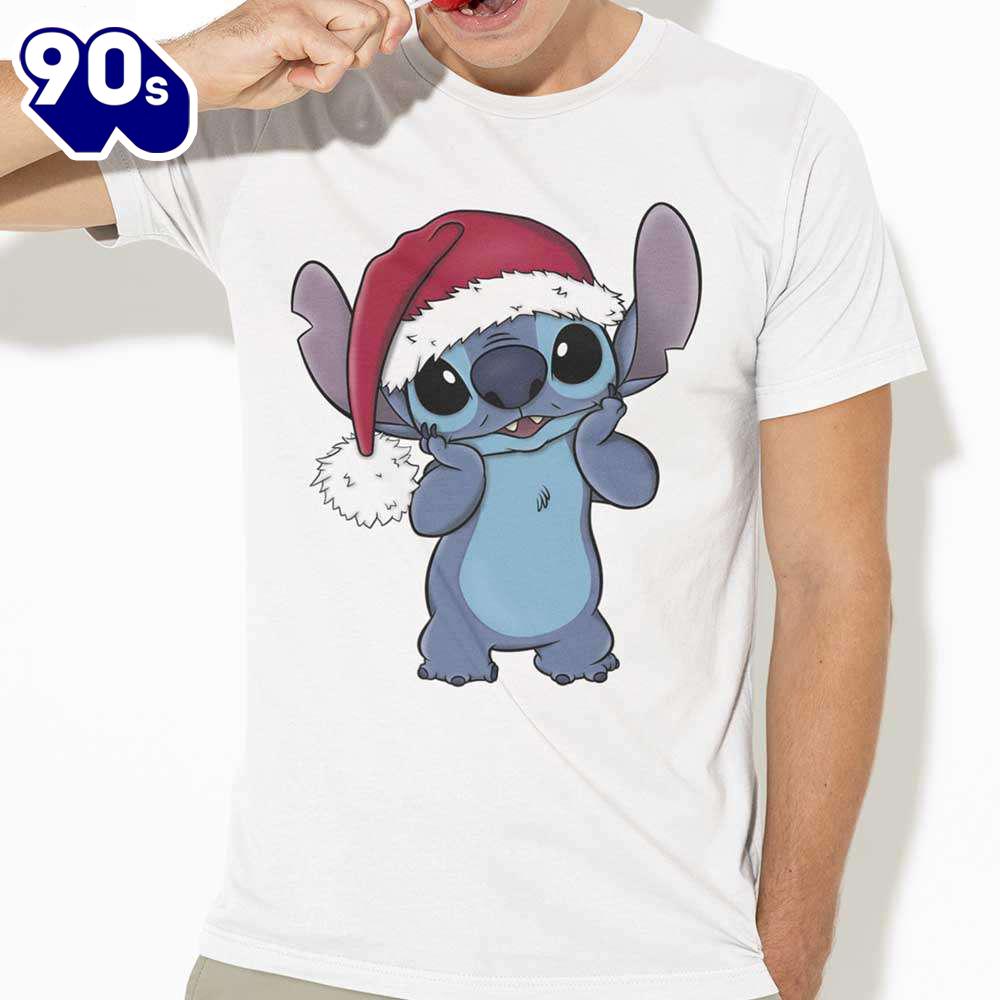 Lilo & Stitch Santa Hat Christmas T-Shirt Disney Gift Summer Lilo & Stitch Santa Hat Christmas T-Shirt Disney Gift Summer